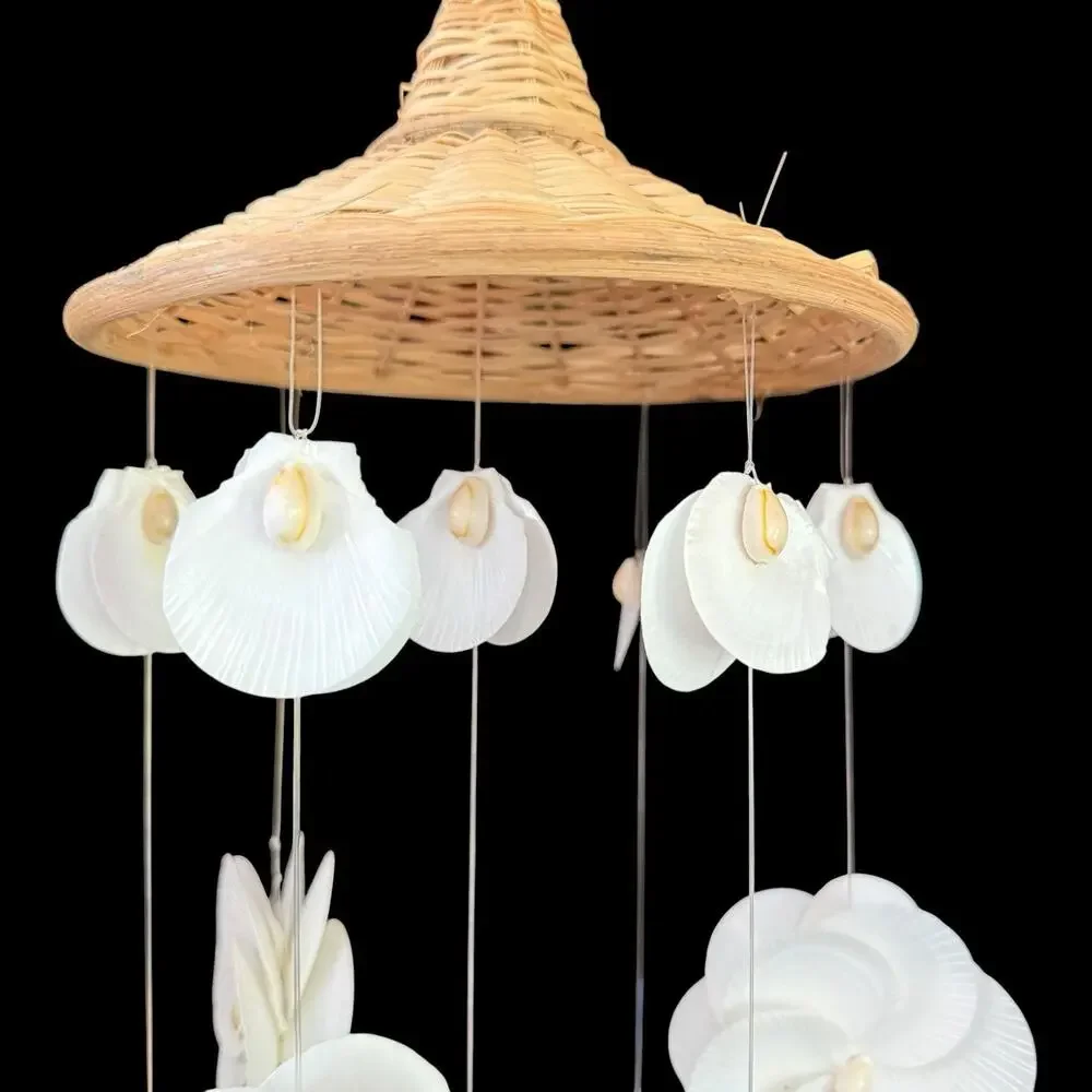 Vintage‎ Seashell Wind Chime Chandelier Hanging Mobile Boho Coastal Décor Read